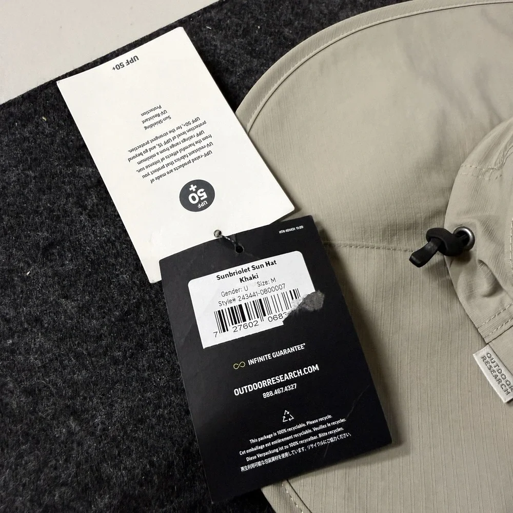 Outdoor Research Sunbriolet Sun Hat Khaki Size M UPF Hiking Camping OR